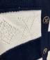 中古・古着 LOUIS VUITTON (ルイ ヴィトン) オープンワーク ストライプ ニットカーディガン ホワイト×ネイビー サイズ:S：120000円