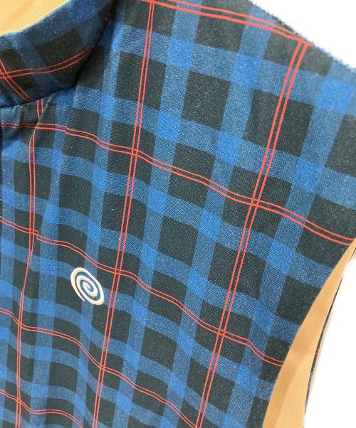 SOL soonerorlater（ソル スーナーオアレイター）SOL soonerorlater (ソル スーナーオアレイター) 25SS REVERSIBLE CHECKED VEST ブルー×ベージュ サイズ:Lの古着・服飾アイテム
