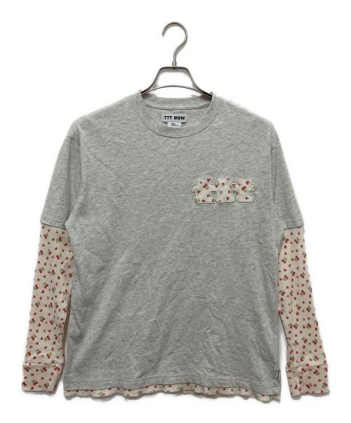 TTT MSW（ティー）TTT MSW (ティー) Fruits Thermal Long Sleeve グレー×ピンク サイズ:Lの古着・服飾アイテム