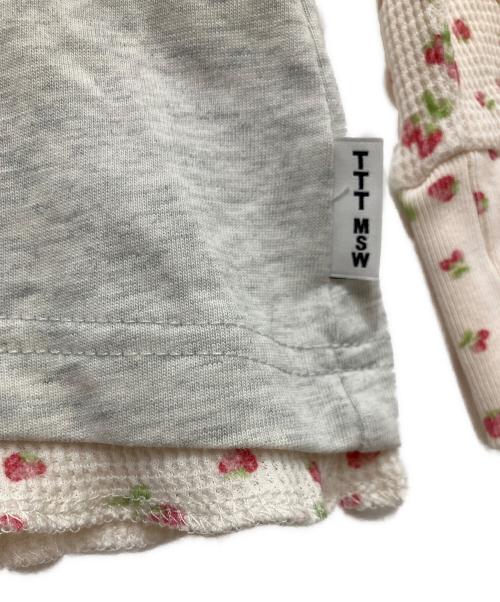 TTT MSW（ティー）TTT MSW (ティー) Fruits Thermal Long Sleeve グレー×ピンク サイズ:Lの古着・服飾アイテム