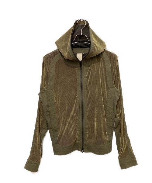 JIAN YE（ジェン イェ）JIAN YE (ジェン イェ) MESH HOOD 弍 オリーブ サイズ:FREEの古着・服飾アイテム