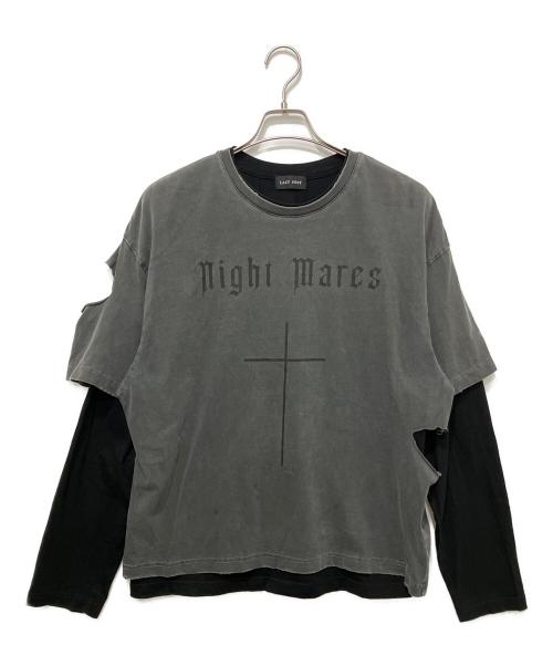 LAST NEST（ラストネスト）LAST NEST (ラストネスト) Layered T-shirts グレー×ブラック サイズ:Lの古着・服飾アイテム