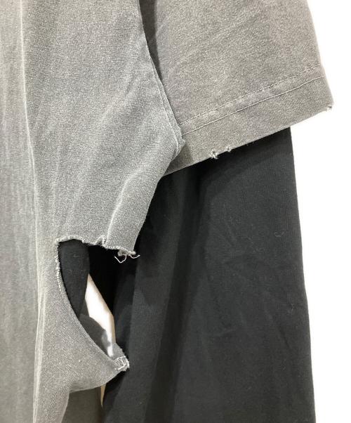 LAST NEST（ラストネスト）LAST NEST (ラストネスト) Layered T-shirts グレー×ブラック サイズ:Lの古着・服飾アイテム