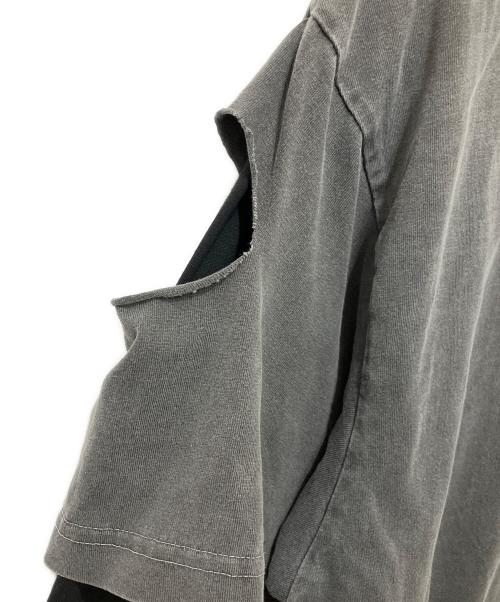 LAST NEST（ラストネスト）LAST NEST (ラストネスト) Layered T-shirts グレー×ブラック サイズ:Lの古着・服飾アイテム