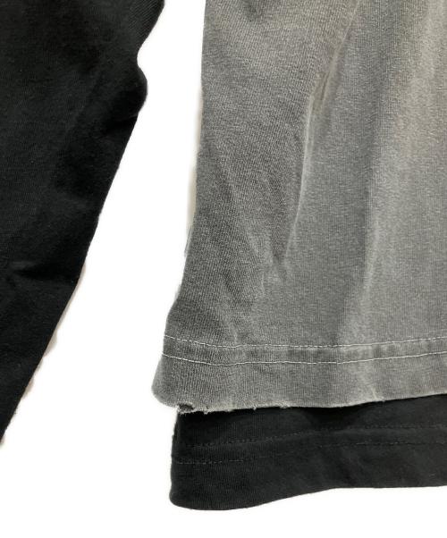 LAST NEST（ラストネスト）LAST NEST (ラストネスト) Layered T-shirts グレー×ブラック サイズ:Lの古着・服飾アイテム