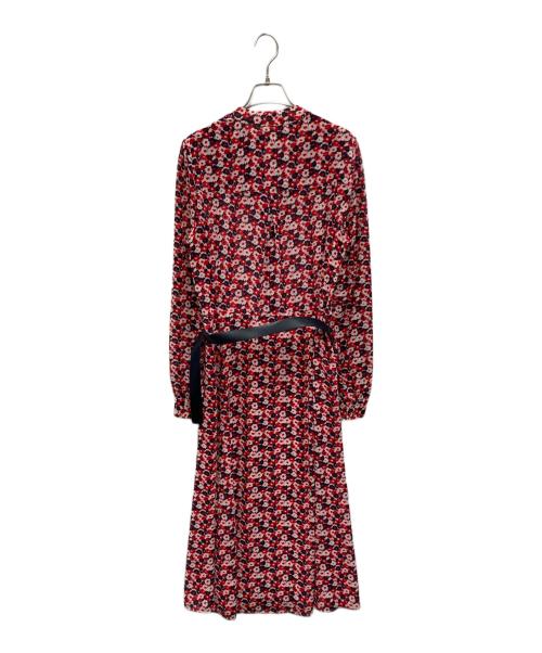 MICHAEL KORS（マイケルコース）MICHAEL KORS (マイケルコース) フラワープリントシャツワンピース レッド×ネイビー サイズ:Mの古着・服飾アイテム