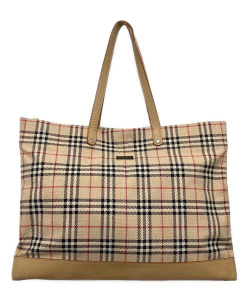 Burberry's（バーバリーズ）Burberry's (バーバリーズ) トートバッグ ベージュ×レッドの古着・服飾アイテム