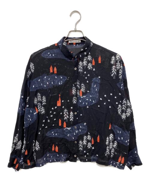 mina perhonen（ミナ ペルホネン）mina perhonen (ミナ ペルホネン) FOREST VILLAGE シャツ ネイビー サイズ:38の古着・服飾アイテム