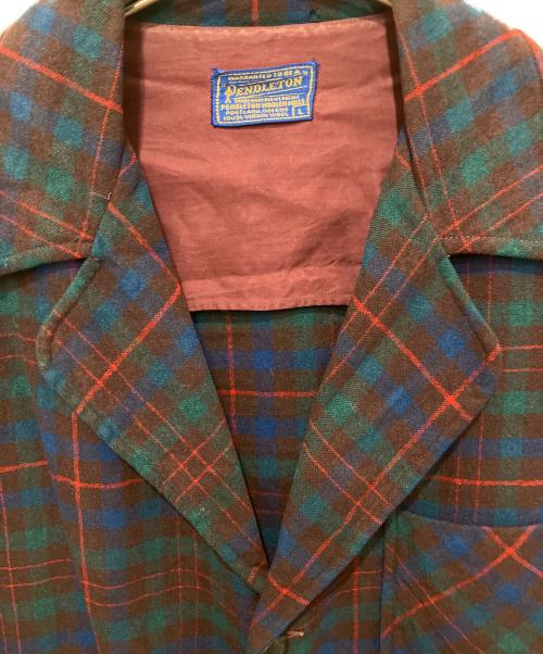 PENDLETON（ペンドルトン）PENDLETON (ペンドルトン) 50s チェックテーラードジャケット ブラウン×ブルー サイズ:Lの古着・服飾アイテム