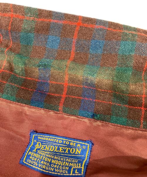 PENDLETON（ペンドルトン）PENDLETON (ペンドルトン) 50s チェックテーラードジャケット ブラウン×ブルー サイズ:Lの古着・服飾アイテム