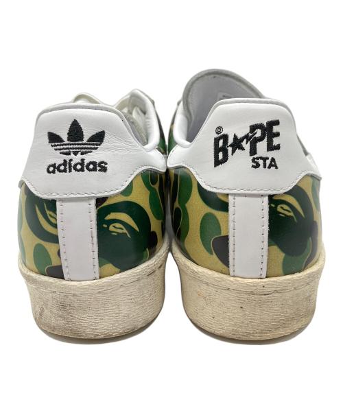 adidas（アディダス）adidas (アディダス) A BATHING APE (アベイシングエイプ) コラボローカットスニーカー グリーン×ブラウン サイズ:28の古着・服飾アイテム
