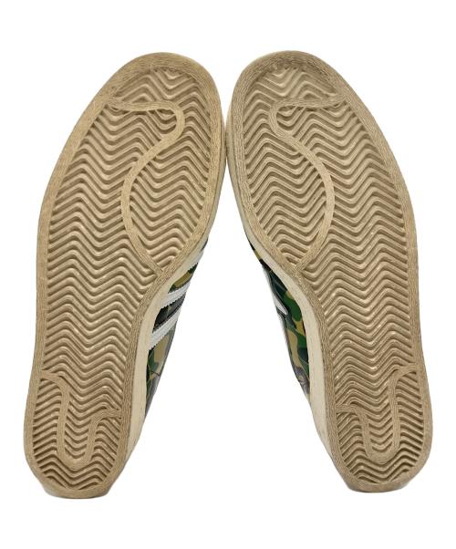 adidas（アディダス）adidas (アディダス) A BATHING APE (アベイシングエイプ) コラボローカットスニーカー グリーン×ブラウン サイズ:28の古着・服飾アイテム