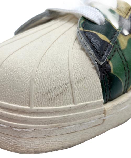 adidas（アディダス）adidas (アディダス) A BATHING APE (アベイシングエイプ) コラボローカットスニーカー グリーン×ブラウン サイズ:28の古着・服飾アイテム