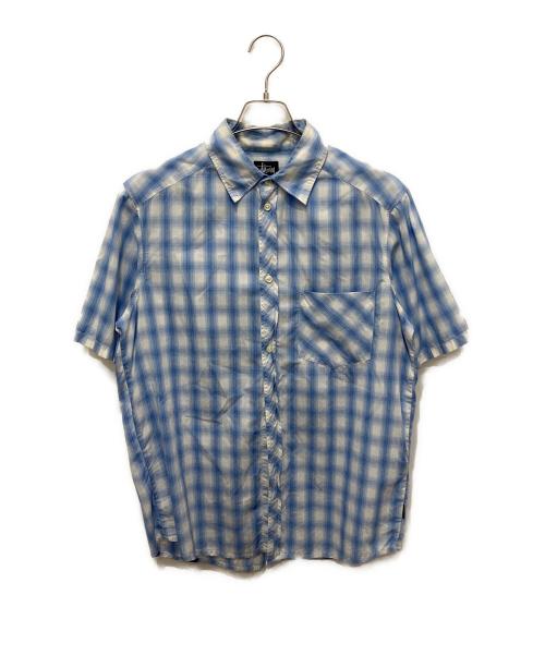 stussy（ステューシー）stussy (ステューシー) オンブレチェックシャツ ブルー×ホワイト サイズ:Sの古着・服飾アイテム