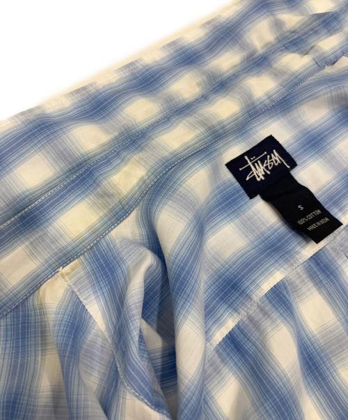 stussy（ステューシー）stussy (ステューシー) オンブレチェックシャツ ブルー×ホワイト サイズ:Sの古着・服飾アイテム