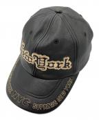 SUPREMEシュプリーム）の古着「NEW YORK LEATHER 6-PANEL」｜ブラック
