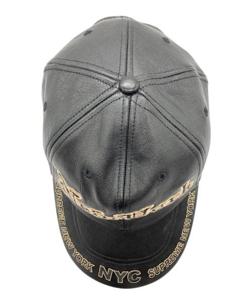 SUPREME（シュプリーム）SUPREME (シュプリーム) NEW YORK LEATHER 6-PANEL ブラックの古着・服飾アイテム