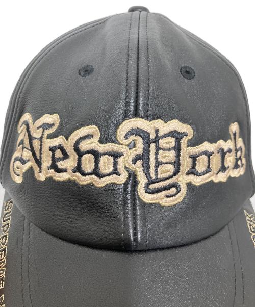 SUPREME（シュプリーム）SUPREME (シュプリーム) NEW YORK LEATHER 6-PANEL ブラックの古着・服飾アイテム
