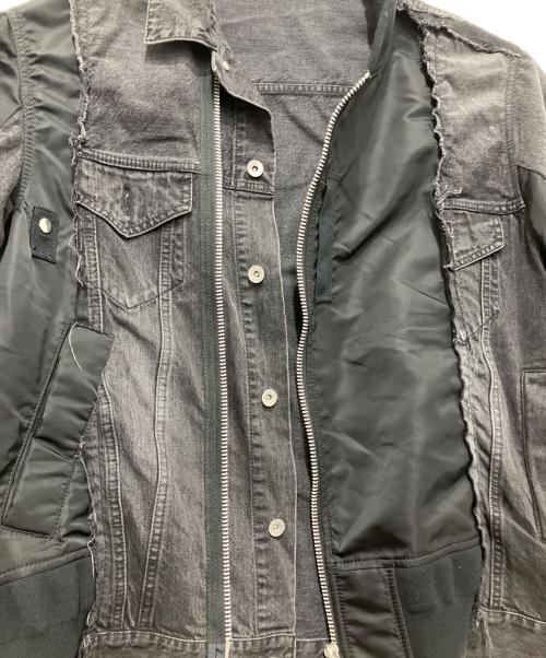 sacai（サカイ）sacai (サカイ) 19SS Re-Make MA-1 Doccing Denim Jacket ブラック サイズ:2の古着・服飾アイテム