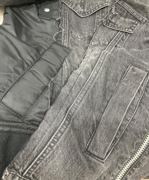 sacai（サカイ）sacai (サカイ) 19SS Re-Make MA-1 Doccing Denim Jacket ブラック サイズ:2の古着・服飾アイテム