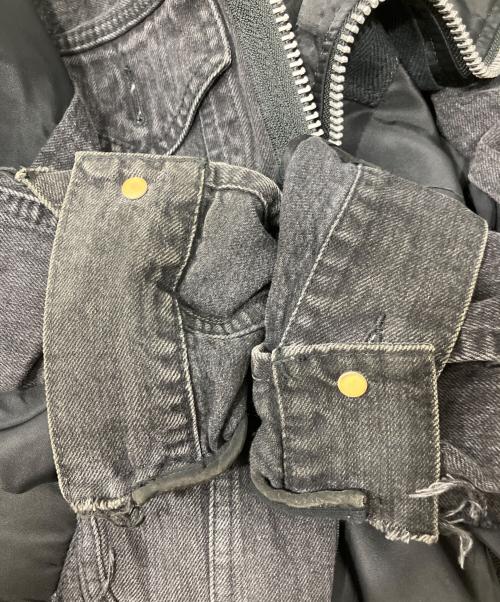 sacai（サカイ）sacai (サカイ) 19SS Re-Make MA-1 Doccing Denim Jacket ブラック サイズ:2の古着・服飾アイテム