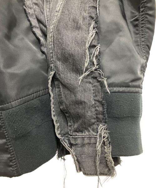 sacai（サカイ）sacai (サカイ) 19SS Re-Make MA-1 Doccing Denim Jacket ブラック サイズ:2の古着・服飾アイテム