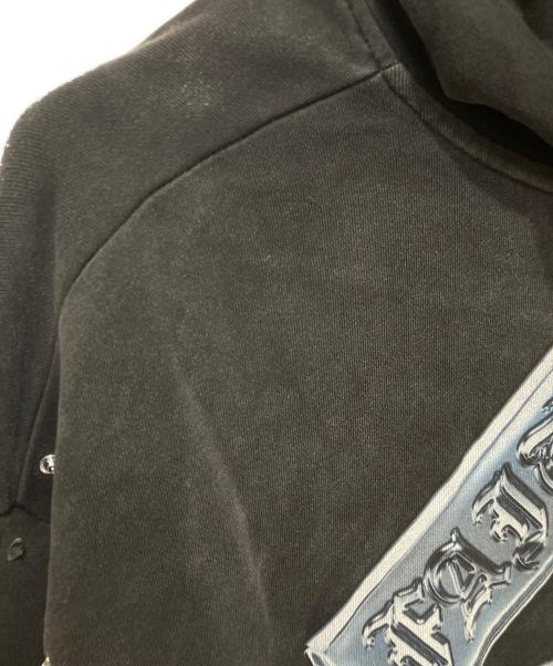 FIRST ROW（ファーストロウ）FIRST ROW (ファーストロウ) Washed Crop Rhinestone Hoodie ブラック サイズ:Lの古着・服飾アイテム