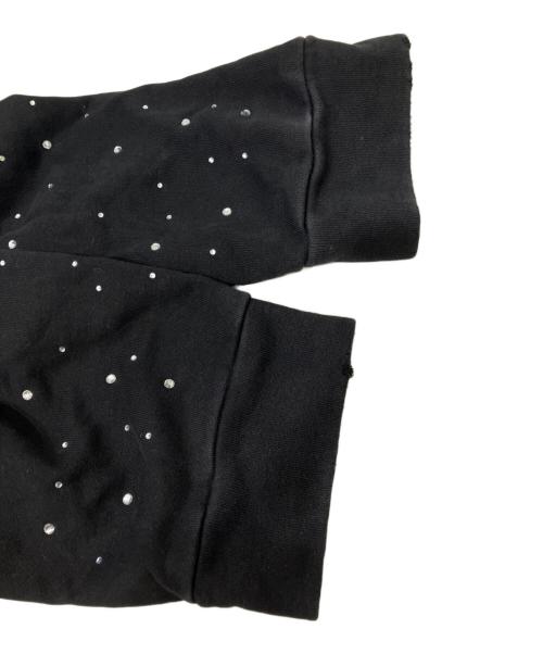 FIRST ROW（ファーストロウ）FIRST ROW (ファーストロウ) Washed Crop Rhinestone Hoodie ブラック サイズ:Lの古着・服飾アイテム