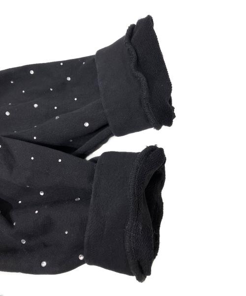FIRST ROW（ファーストロウ）FIRST ROW (ファーストロウ) Washed Crop Rhinestone Hoodie ブラック サイズ:Lの古着・服飾アイテム