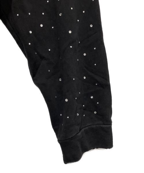 FIRST ROW（ファーストロウ）FIRST ROW (ファーストロウ) WASHED CROP RHINESTONE HOODIE ブラック サイズ:XLの古着・服飾アイテム