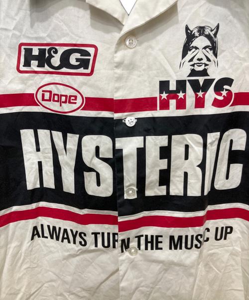 Hysteric Glamour（ヒステリックグラマー）Hysteric Glamour (ヒステリックグラマー) HYSTERIC レーシングシャツ ホワイトブラック サイズ:FREEの古着・服飾アイテム