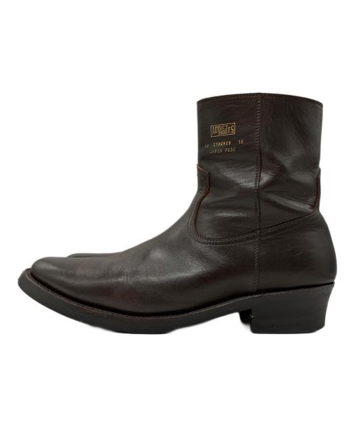 ADDICT BOOTS（アディクト ブーツ）ADDICT BOOTS (アディクト ブーツ) HORSEHIDE ZIP WESTERN BOOTS ブラウン サイズ:10の古着・服飾アイテム