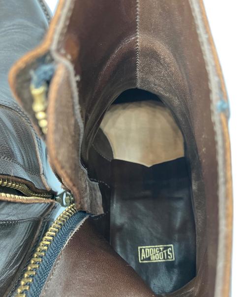 ADDICT BOOTS（アディクト ブーツ）ADDICT BOOTS (アディクト ブーツ) HORSEHIDE ZIP WESTERN BOOTS ブラウン サイズ:10の古着・服飾アイテム