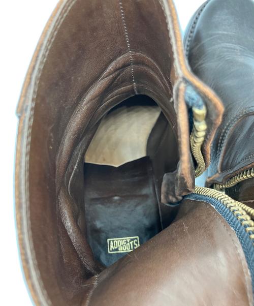 ADDICT BOOTS（アディクト ブーツ）ADDICT BOOTS (アディクト ブーツ) HORSEHIDE ZIP WESTERN BOOTS ブラウン サイズ:10の古着・服飾アイテム