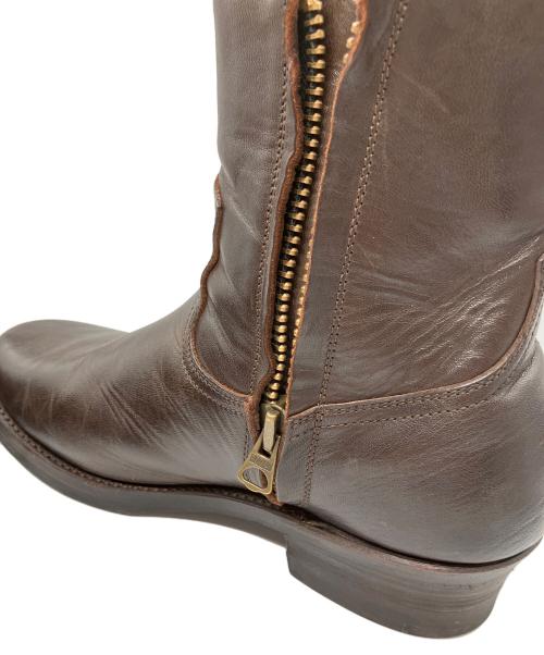 ADDICT BOOTS（アディクト ブーツ）ADDICT BOOTS (アディクト ブーツ) HORSEHIDE ZIP WESTERN BOOTS ブラウン サイズ:10の古着・服飾アイテム