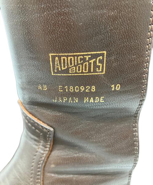 ADDICT BOOTS（アディクト ブーツ）ADDICT BOOTS (アディクト ブーツ) HORSEHIDE ZIP WESTERN BOOTS ブラウン サイズ:10の古着・服飾アイテム