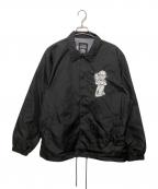 PROCLUB×mister cartoonプロクラブ×ミスター・カートゥーン）の古着「"LOVE BIRDS" COACH JACKET」｜ブラック