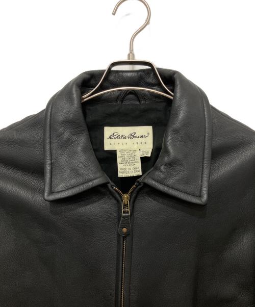 Eddie Bauer（エディーバウアー）Eddie Bauer (エディーバウアー) レザージャケット ブラック サイズ:Mの古着・服飾アイテム