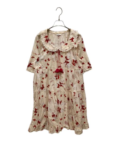 PINK HOUSE（ピンクハウス）PINK HOUSE (ピンクハウス) ラビットプリントブラウスワンピース ホワイト サイズ:不明の古着・服飾アイテム