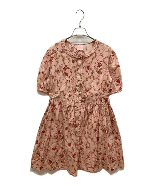 PINK HOUSE（ピンクハウス）PINK HOUSE (ピンクハウス) ラビットブラウスワンピース ピンク サイズ:Mの古着・服飾アイテム