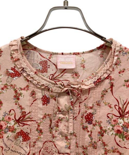 PINK HOUSE（ピンクハウス）PINK HOUSE (ピンクハウス) ラビットブラウスワンピース ピンク サイズ:Mの古着・服飾アイテム
