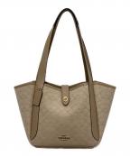 COACHコーチ）の古着「ハドリー ターンロック トート バッグ・シグネチャー キャンバス」｜ベージュ