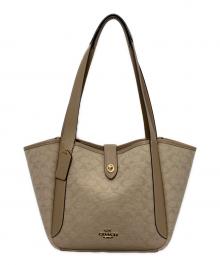 COACH（コーチ）の古着「ハドリー ターンロック トート バッグ・シグネチャー キャンバス」｜ベージュ