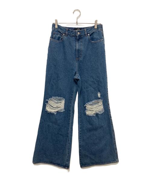 AFB（エーエフビー）AFB (エーエフビー) ダメージデニムパンツ インディゴ サイズ:Lの古着・服飾アイテム