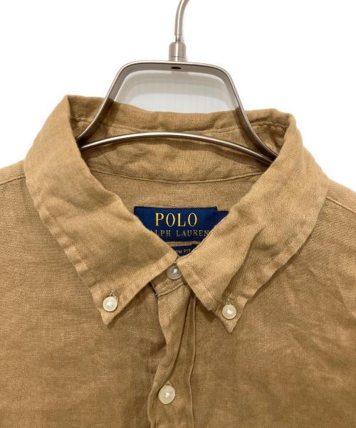 POLO RALPH LAUREN（ポロ・ラルフローレン）POLO RALPH LAUREN (ポロ・ラルフローレン) リネンシャツ ブラウン サイズ:Mの古着・服飾アイテム