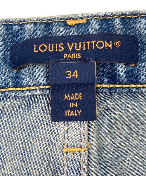 LOUIS VUITTON（ルイ ヴィトン）LOUIS VUITTON (ルイ ヴィトン) モノグラムパッチブーツカットデニムパンツ インディゴ サイズ:34の古着・服飾アイテム