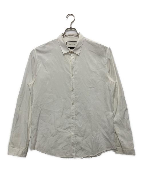 GUCCI（グッチ）GUCCI (グッチ) DUKE 刺繍シャツ ホワイト サイズ:43/17の古着・服飾アイテム