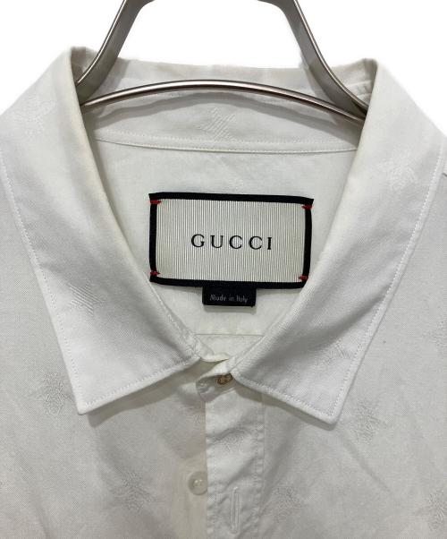 GUCCI（グッチ）GUCCI (グッチ) DUKE 刺繍シャツ ホワイト サイズ:43/17の古着・服飾アイテム