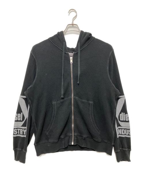 DIESEL（ディーゼル）DIESEL (ディーゼル) S-GINAFFLE-HOOD-ZIP ブラック サイズ:Lの古着・服飾アイテム