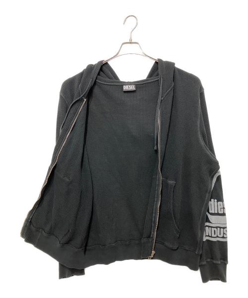 DIESEL（ディーゼル）DIESEL (ディーゼル) S-GINAFFLE-HOOD-ZIP ブラック サイズ:Lの古着・服飾アイテム